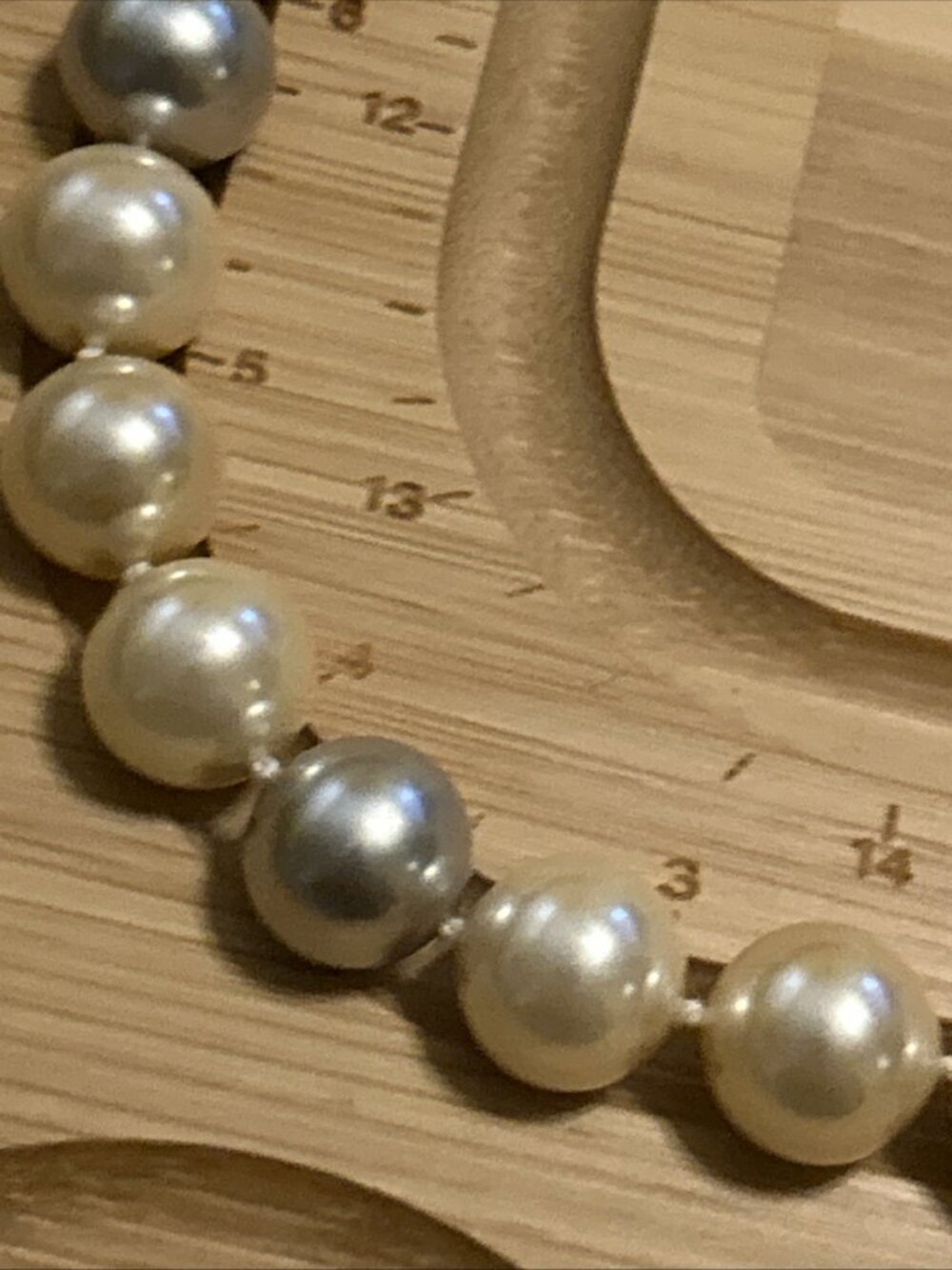 Vintage Isla Mallorca 12mm Glass Pearl Necklace 18" White Gray As-Is Repair DIY - Picture 13 of 16